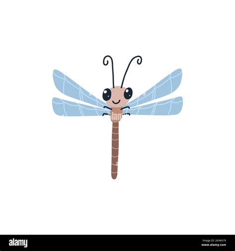 Doodle Dragonfly Cartoon Fanny Dragon Fly Character Vector