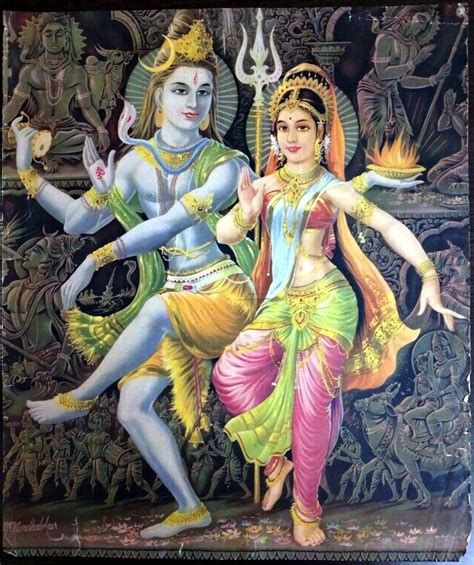 Shiva Parvati Dance Vintage India Old Print Via Ebay Vintageindia Lord Shiva Statue Shiva