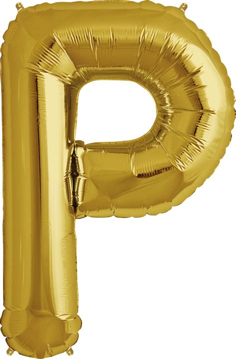 Large Letter P Foil Balloon Gold The Partys Here