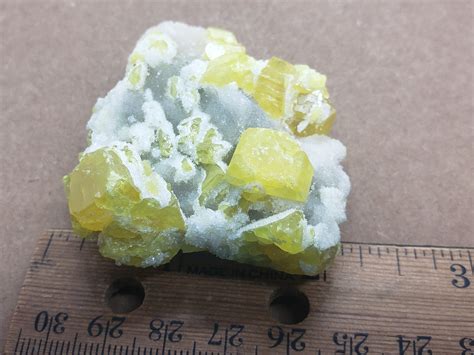 Sulphur Sulfur Crystals On Matrix