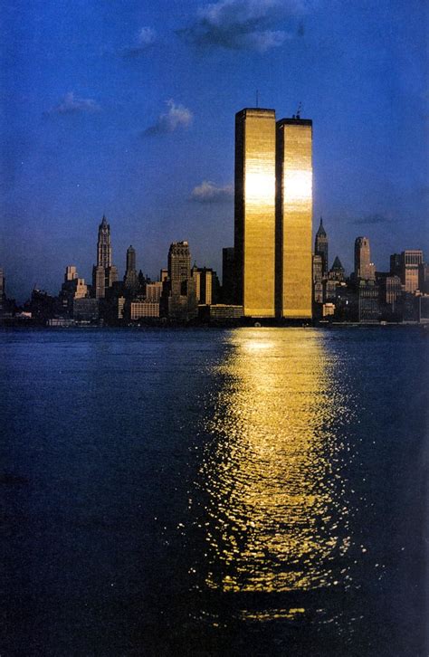 The twin towers of new york's original world trade center under construction, as seen from jersey city in 1970. World Trade Center Twin Towers | This beautiful picture of ...