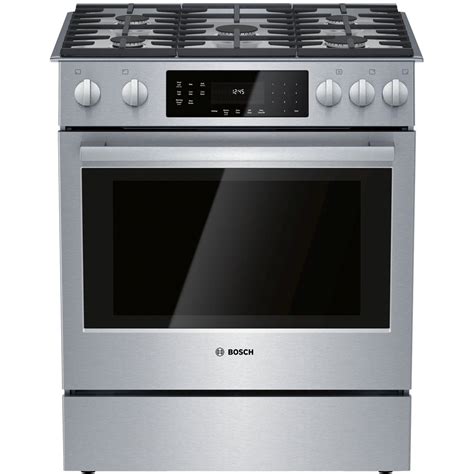 Bosch - 800 Series 4.8 Cu. Ft. Self-Cleaning Slide-In Gas Convection ...