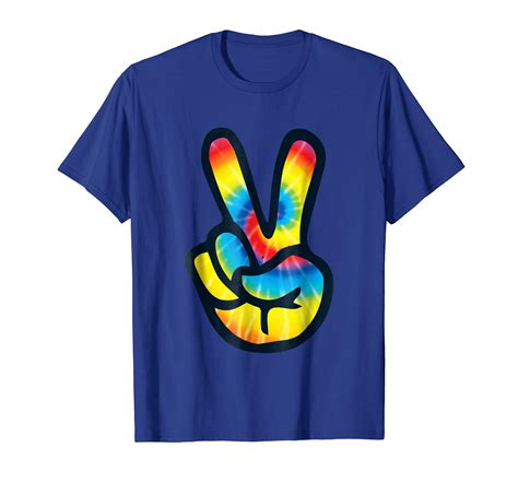 Tie Dye Peace Sign Hand T Shirt V Symbol 60s 70s 80s Tee Ln Lntee