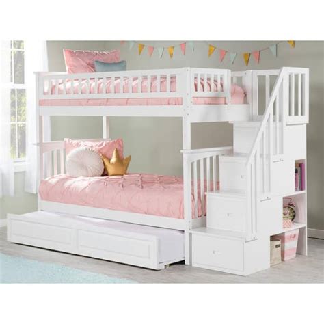 Afi Columbia Staircase Bunk Bed Twin Over Twin With Twin Size Raised