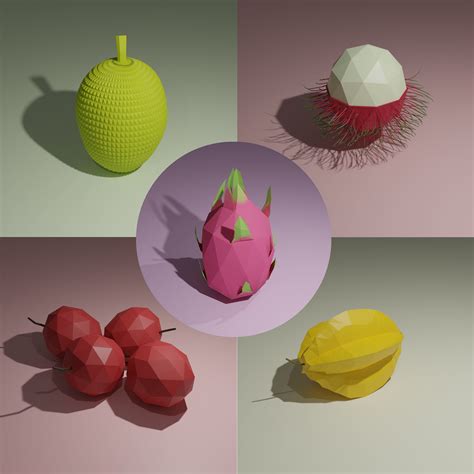 3d Model Low Poly Fruits Pack 2 Cgtrader
