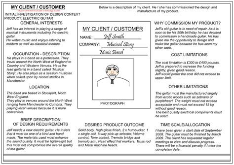 Client Customer Profile Sheet Client Profile Design Clients