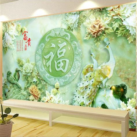 Beibehang Papel De Parede Custom Wallpaper Chinese Jade Buddha Peony