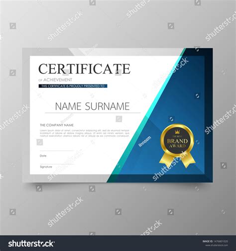 Certificate Premium Template Awards Diploma Background Stock Vector