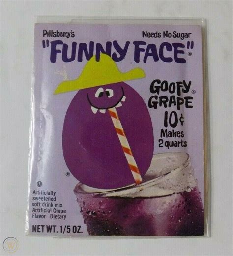 Pillsbury Funny Face Goofy Grape Funny Face Drink Mix Package Un