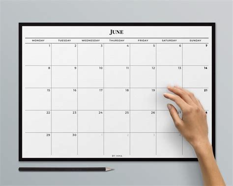 Printable Calendar 2020 Monthly Wall Calendar Minimalist Etsy