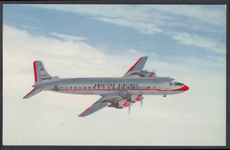 American Airlines Douglas Dc 7 Mercury Service Airline Issue Postcard 1950s