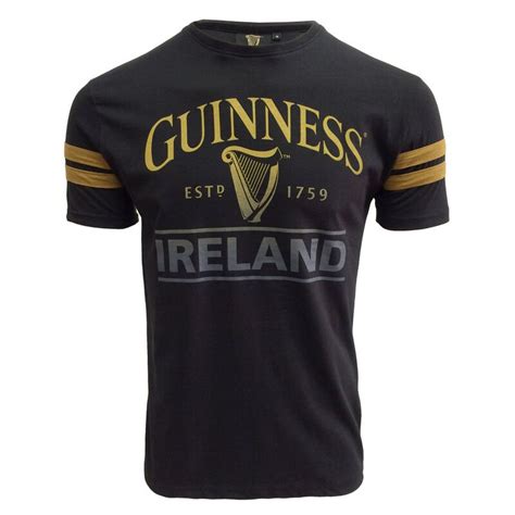 Buy Guinness T Shirt With Harp And Ireland Text Black Colour Carrolls
