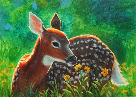 Daisy Deer Painting By Crista Forest
