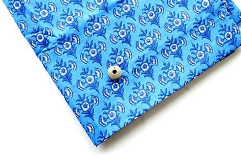 Blue Indian Cotton Fabric Medium Floral Block Print Etsy Block