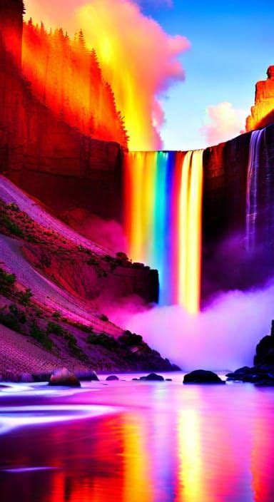 Rainbow Falls Ai Generated Artwork Nightcafe Creator