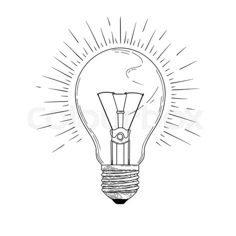 Sketch Lightbulb Isolated On A White Stock Vector Colourbox