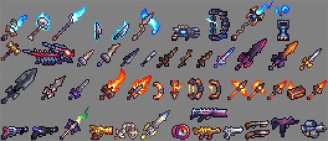 A Bunch Of Terraria Style Weapons And Some Items Rterraria