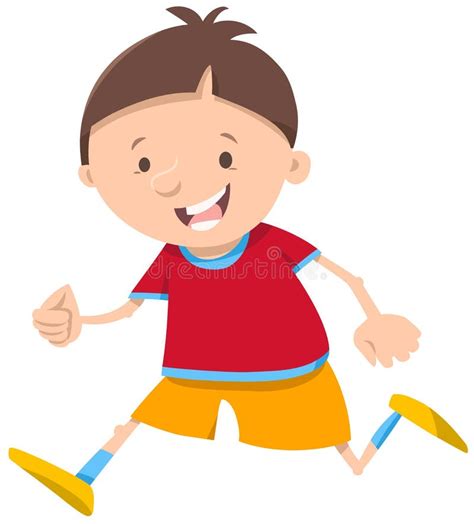 Running Boy Cartoon Character Stock Vector Illustration Of Running