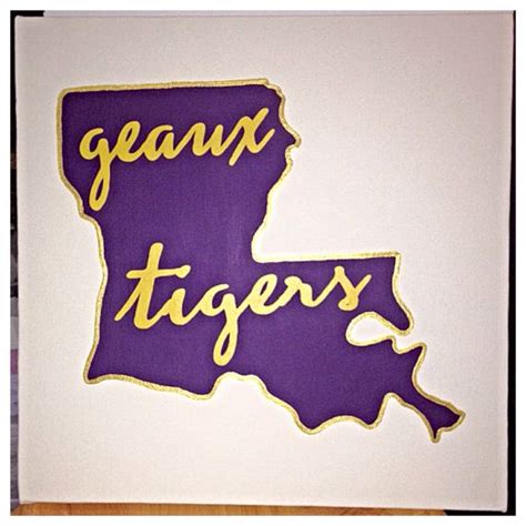 Custom Lsu Geaux Tigers Painting On 12x12 Canvas By Rusticmenagerie