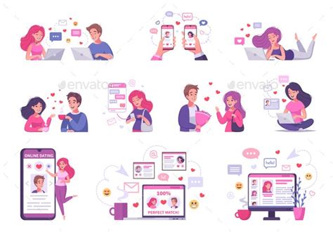 Virtual Relationship Compositions Set By Macrovector Graphicriver