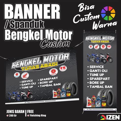 Jual Spanduk Bengkel Motor Banner Bengkel Motor Custom Free Desain