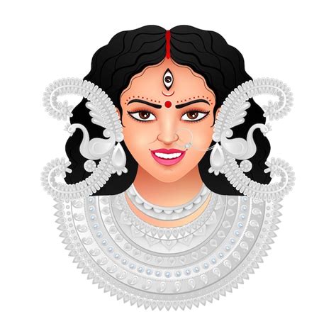 Face Of Goddess Durga Happy Puja Festival Dussehra And Navratri Maa