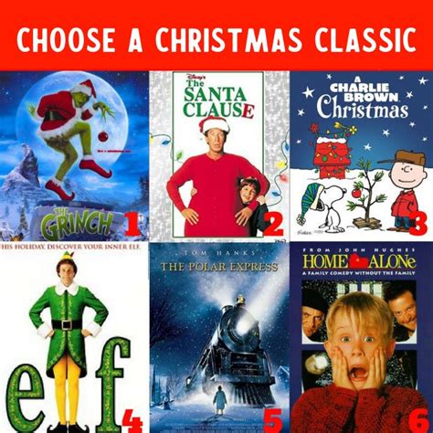 Choose One Of These Classic Christmas Movies And Leave The Number Below