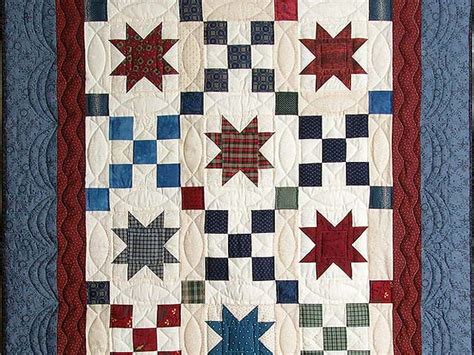 Stars And Nine Patch Crib Quilt Photo 2