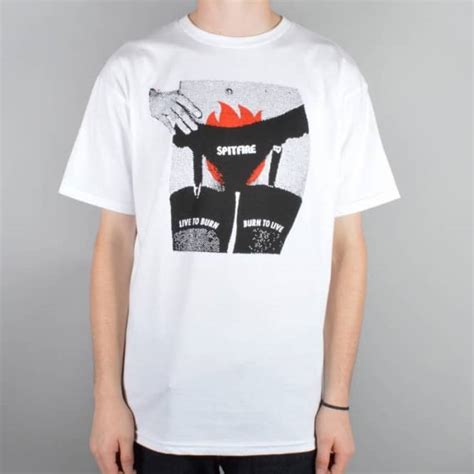 Spitfire Wheels Fire Crotch Skate T Shirt White Skate T Shirts From