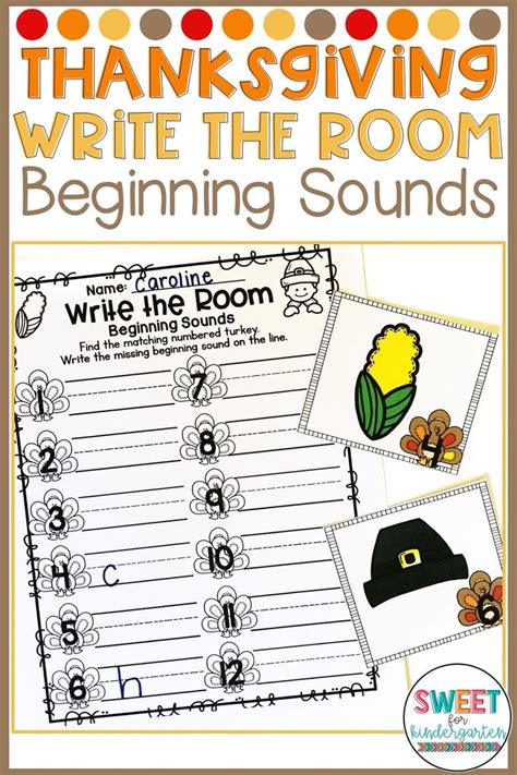 Thanksgiving Phonics Write The Room Identify Beginning Middle Or Ending