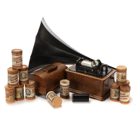 Edison Model B Standard Phonograph With Music Cylinders Circa
