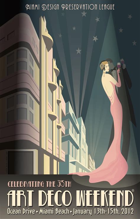 2012 Poster Mdpl Celebrates 35 Years Of Art Deco Weekend Art Deco