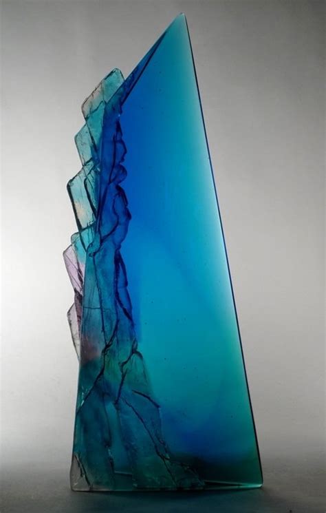 Blue Cliff Glass Sculpture By Crispian Heath Pyramid Gallery