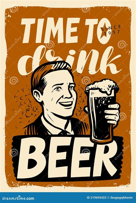 Retro Beer Poster Vintage Ad For Pub Concept Drink Vector