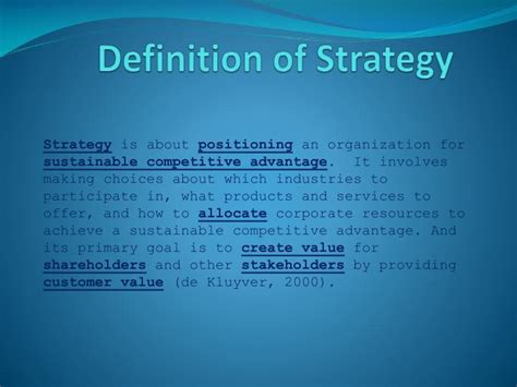 Ppt Definition Of Strategy Powerpoint Presentation Free Download