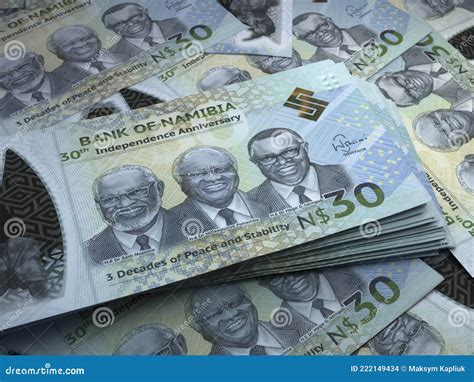Namibian Money Namibian Dollar Banknotes 30 Nad Dollars Bills Stock