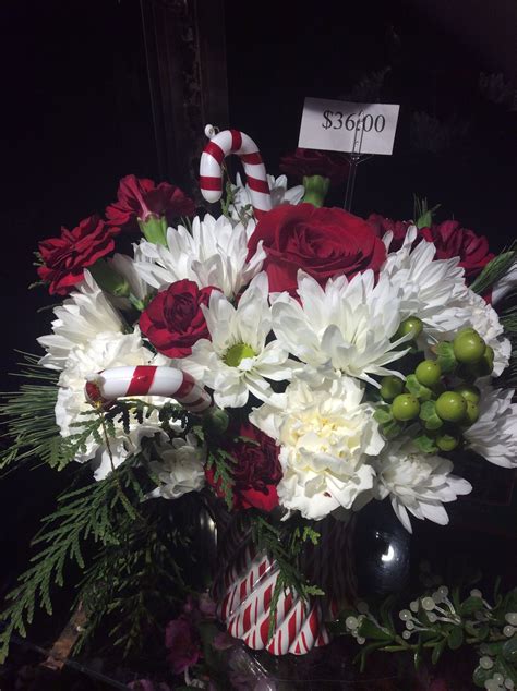 Christmas Candy Canes And Flowers Bouquet Christmas Candy Cane