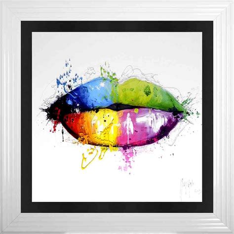 Patrice Murciano Framed Rainbow Lips Print 85cm X 85cm
