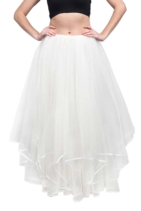 White Long Wedding Tulle Skirt Bohover