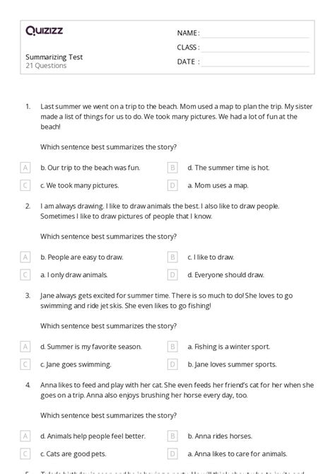 50 Summarizing Worksheets For 8th Grade On Quizizz Free And Printable
