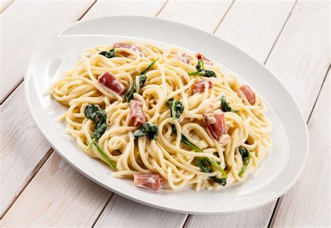 Romige Spaghetti Met Spinazie En Spekjes Low FODMAP Fodmappie