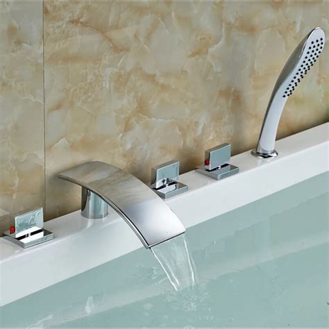 5 Pcs One Set With Abs Hand Shower Bathroom Bath Shower Faucet Chrome
