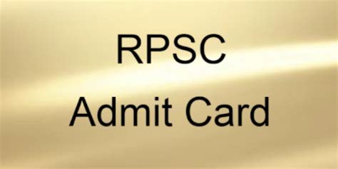Rpsc Ras Admit Card 2023 Release Date Steps To Download Ras Hall Ticket