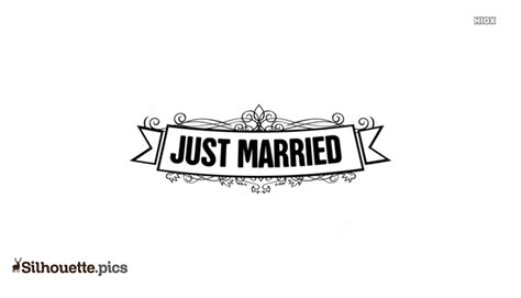 Just Married Banner Silhouette Vector Clipart Images Pictures