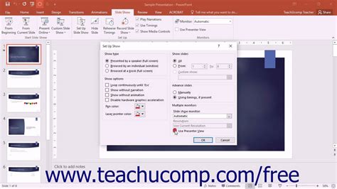 Powerpoint 2016 Tutorial Setting Up The Slide Show Microsoft Training
