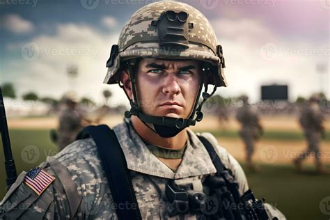 Proud Army Soldier Portrait Neural Network Ai Generated 29614973 Stock