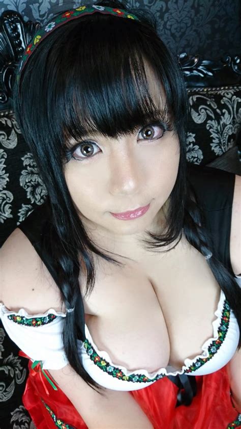 Chouzuki Maryou Highres Tagme 1girl Asian Black Hair Breasts Lipstick Makeup Photo