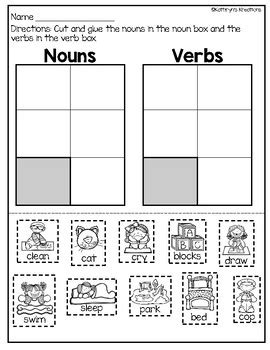 Noun phrases can show person (first, second or third) and number (singular or plural). Noun And Verb Sort by Kathryn's Kreations | Teachers Pay ...