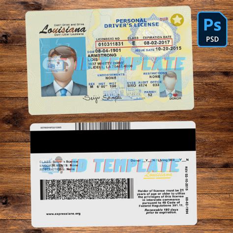 Louisiana Driving License Psd Template Driving License Template