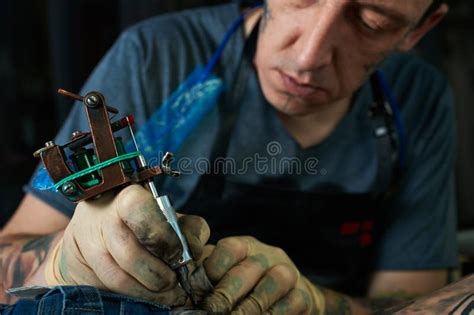 Tattoo Artist At Work Stock Photo Image Of Adult Drawing 50680038